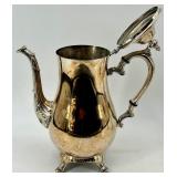 Vintage Silver Plate Coffee Pot with Lid and Goblets