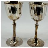 Vintage Silver Plate Coffee Pot with Lid and Goblets