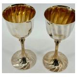 Vintage Silver Plate Coffee Pot with Lid and Goblets