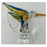 Vintage Wild Flowers Field Guide, Glass Hummingbird Feeders (2) & Crystal Hummingbird Ornament
