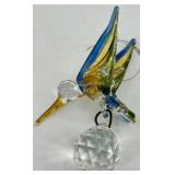 Vintage Wild Flowers Field Guide, Glass Hummingbird Feeders (2) & Crystal Hummingbird Ornament