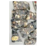 Assorted Buttons in Glass Jar & Bags - Craft Supplies