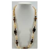 Gemstone Bead Necklaces - Rose Quartz Chips & Tiger