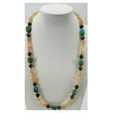 Gemstone Bead Necklaces - Rose Quartz Chips & Tiger