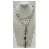 Crystal Bead Necklace with Star Charm & Heart Pendant