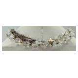 Crystal Bead Necklace with Star Charm & Heart Pendant