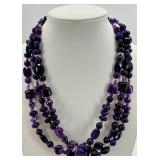 Amethyst Chip Bead Necklace & Purple Amethyst Strand Necklace