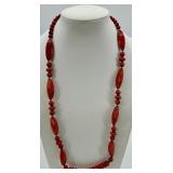 Beaded Necklaces - Red & Burgundy Multi-Strand Pendant Styles