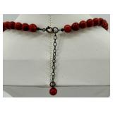 Beaded Necklaces - Red & Burgundy Multi-Strand Pendant Styles
