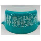 Pyrex Turquoise Blue Amish Butter Print Bowl 2 1/2 qt