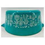 Pyrex Turquoise Blue Amish Butter Print Bowl 2 1/2 qt