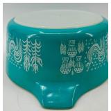 Pyrex Turquoise Blue Amish Butter Print Bowl 2 1/2 qt
