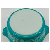 Pyrex Turquoise Blue Amish Butter Print Bowl 2 1/2 qt