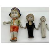 Three Vintage Japanese Paper Mache Figures - Hand Painted, Made in Japan
