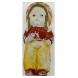 Five Hand-Painted Folk Art Children