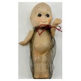 Two Vintage Dolls - Cloth-Body Doll with Netting Dress & Kewpie Baby Doll