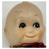 Two Vintage Dolls - Cloth-Body Doll with Netting Dress & Kewpie Baby Doll