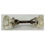Glass Door Knob & Ornate Backplates with Strike Plate