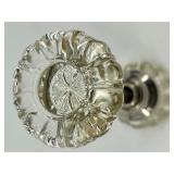 Glass Door Knob & Ornate Backplates with Strike Plate