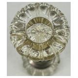 Antique Glass Door Knob Set with Ornate Escutcheons