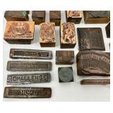Assorted Vintage Letterpress Tools including Quoins Wedges & Printing Blocks