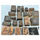 Assorted Vintage Letterpress Tools including Quoins Wedges & Printing Blocks
