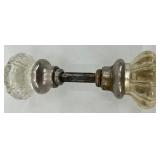 Glass Door Knob Set with Ornate Backplates & Hardware
