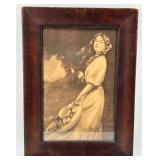Antique Framed Portrait of a Woman in a Dress