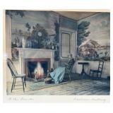 Wallace Nutting - At the Fender Interior Print - Signed