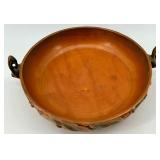 Roseville Brushberry Pottery Bowl with Leaf Motif Handles and Book