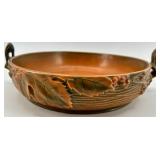 Roseville Brushberry Pottery Bowl with Leaf Motif Handles and Book
