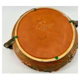 Roseville Brushberry Pottery Bowl with Leaf Motif Handles and Book