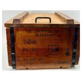 Vintage Wood Ammunition Crate & Decorative Spheres