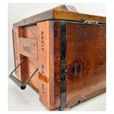 Vintage Wood Ammunition Crate & Decorative Spheres