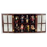 Nut Crackers with Wooden Display Cabinet
