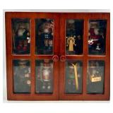 Nut Crackers with Wooden Display Cabinet
