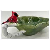 CorningWare Holly Days Mugs (8) & Susan Winget Leaf Dish