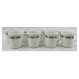CorningWare Holly Days Mugs (8) & Susan Winget Leaf Dish