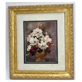 Pair of Floral Still-Life Prints in Ornate Frames
