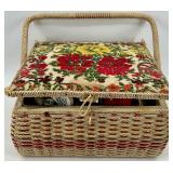 Vintage Sewing Basket & Sewing Supplies