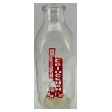 Antique Galvanized Cream Can, Bridgman Milk Bottle & Glass Hen on(Lot of 3)