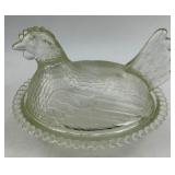 Antique Galvanized Cream Can, Bridgman Milk Bottle & Glass Hen on(Lot of 3)