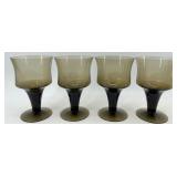 Assorted Mid Century Orrefors Smoke Glass Goblets & Stemware