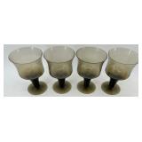 Assorted Mid Century Orrefors Smoke Glass Goblets & Stemware