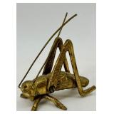 Pair Of Hand-Carved Polish Wood Candle Holders, Wooden Cheesebox, Brass Cricket, Apple and Bottle Opener