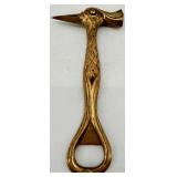 Pair Of Hand-Carved Polish Wood Candle Holders, Wooden Cheesebox, Brass Cricket, Apple and Bottle Opener