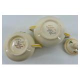 Spode Royal Jasmine Mimosa Glass Canister Jar with Creamer & Sugar Set and Blue Ridge Salt & Pepper