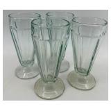 Vintage Glass Sundae Cups & Vintage Ice Cream Scoop Glass Set (4 Glasses)