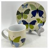 Danica Dragonfly Cup & Plate; Assorted Glass Bud Vases, Ticket Stabbers, Glove Forms & Match Holders
