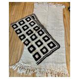 Crochet Afghan Blankets (Lot of 2) - Granny Square Throw & Textured Throw